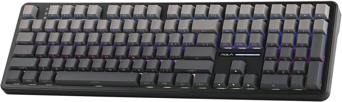Draadloos Gamingtoetsenbord met 8000mAh Batterij en RGB Verlichting - Volledig Formaat Curved Mecha-Toetsenbord met 108 Hot-Swappable Toetsen