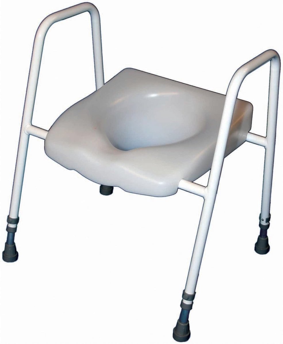 Toiletzitting met Toiletframe en Handgrepen voor Extra Stabiliteit