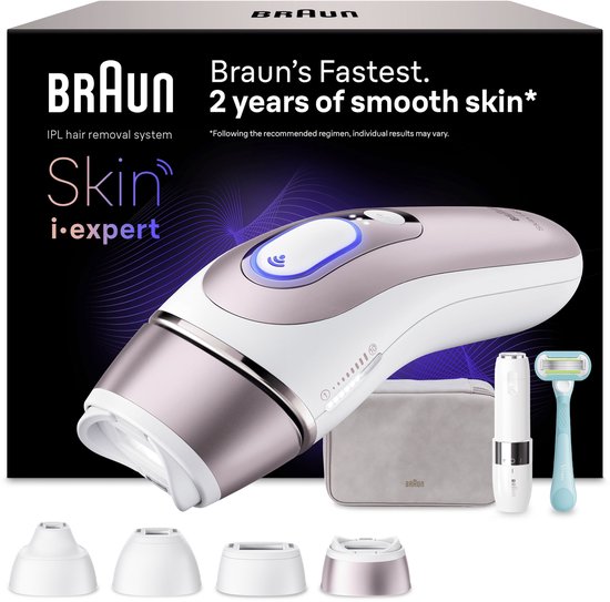 Braun Smart Skin i·expert - IPL ontharingsapparaat - PL7432 - Haarverwijdering Voor Thuis - Met Gratis App - 4 Slimme Koppen
