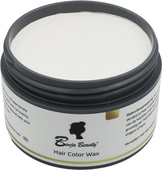 BenjaBeauty Haarwax - Haarkleuring - Haarverf - Carnaval - Halloween - Cosplay - Haarcrème - wit