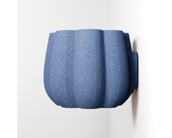 Fleuriek - Design bloempot met structuur – Moderne plantenpot van duurzaam bioplastic – Lichtgewicht & stijlvol, geschikt voor kamerplanten - Blauwe plantenpot voor aan de muur - Ø12 cm
