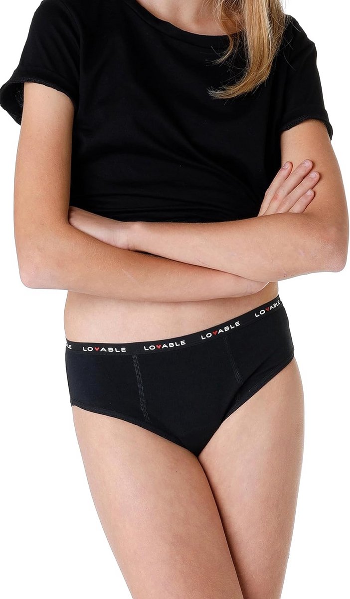 Dames/Meisjes Onzichtbare Absorberende Menstruatie Slip, Zwart, Sterke Stroom