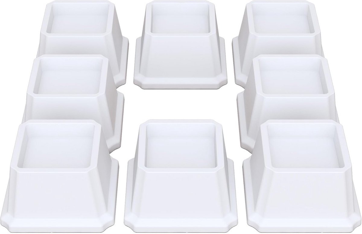 Zware meubelverhogers 12,7 cm - Set van 8 - Wit voor banken, stoelen en tafels