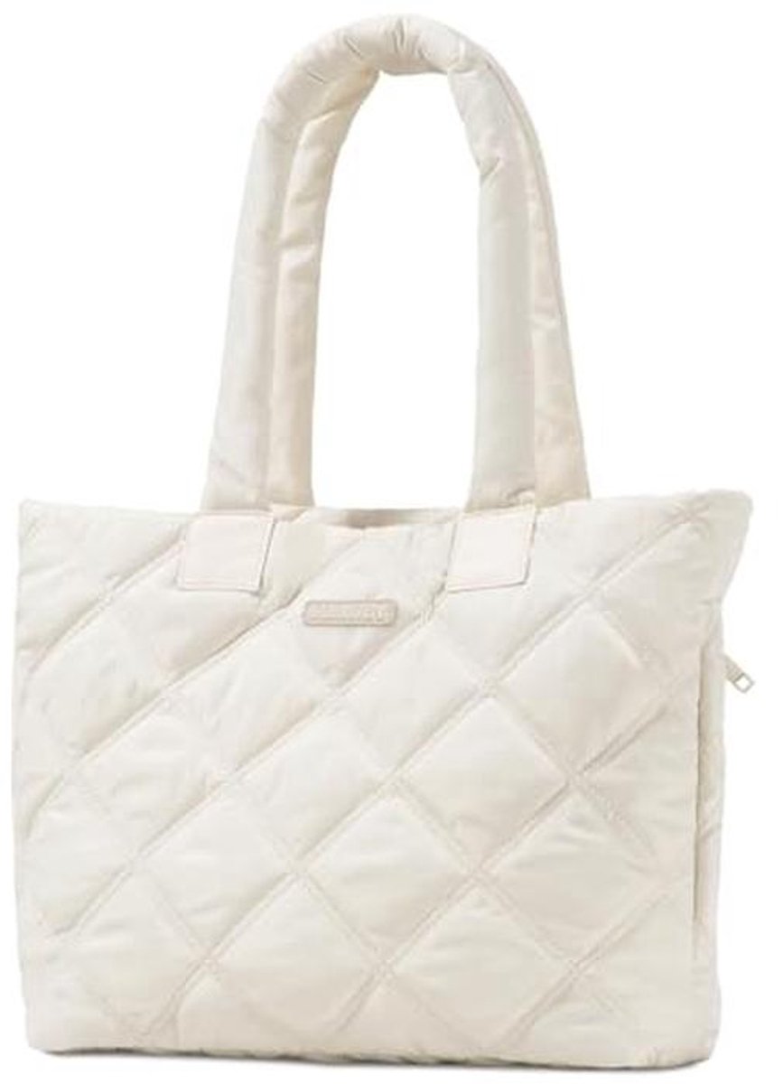 Draagtas voor dames, gewatteerde grote tas met laptopvak (15,6 inch) - licht en modieus