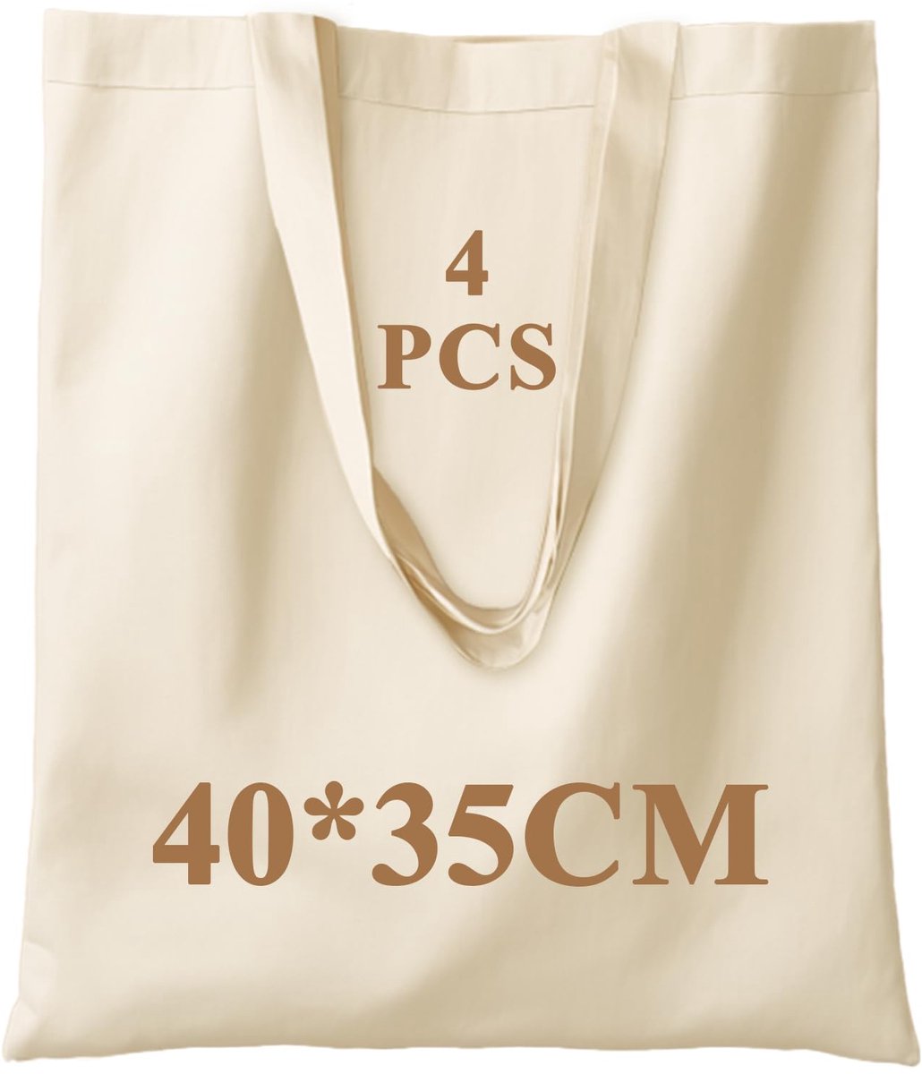 IMPERATORIS® Boodschappentas - Opvouwbare Tas - Herbruikbare Tasjes - Eco Shopper - Sterk en Lichtgewicht - 4 Stuks