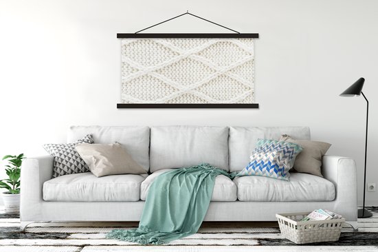 Porte-affiche avec affiche - Affiche scolaire - Pull - Motifs - Wit - 120x60 cm - Lattes noires