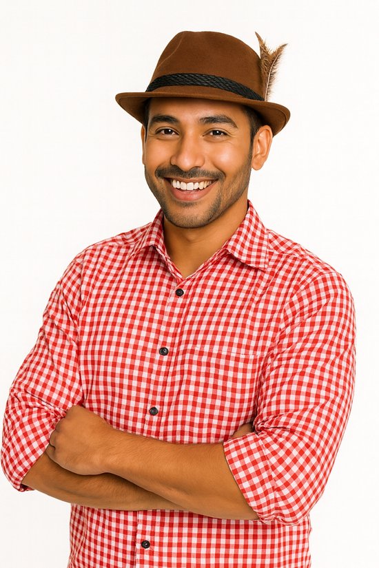 Tiroler Hoed Deluxe bruin met Veertje