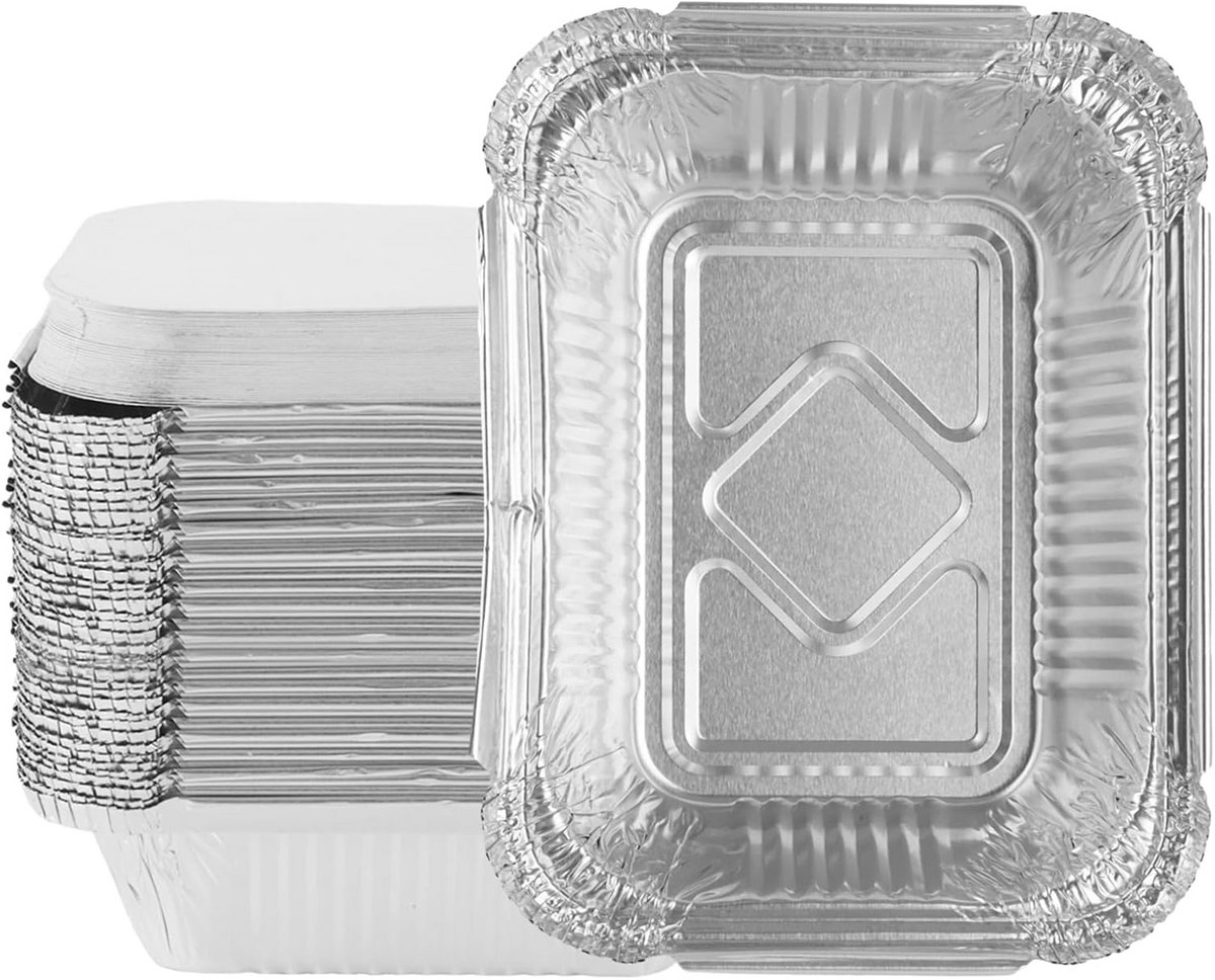 125x Aluminium Wegwerpschalen met Deksel (230 ml) - Ideaal voor Afhalen, BBQ en Catering