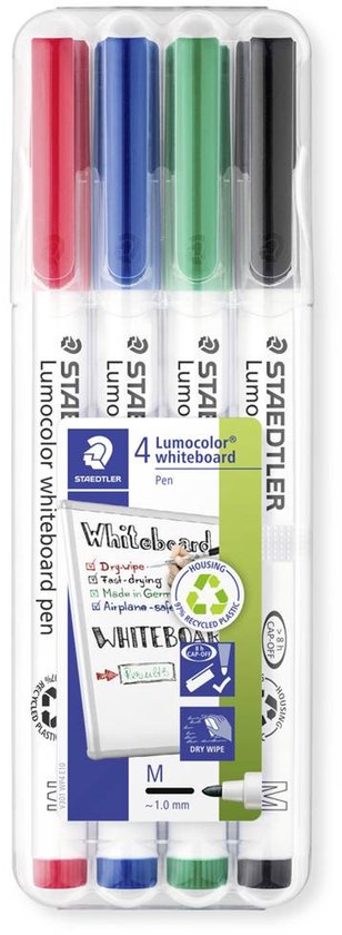 Staedtler Lumocolor whiteboard pen 301 301 WP4 Marqueur tableau blanc noir, rouge, bleu, vert 4 pc(s)