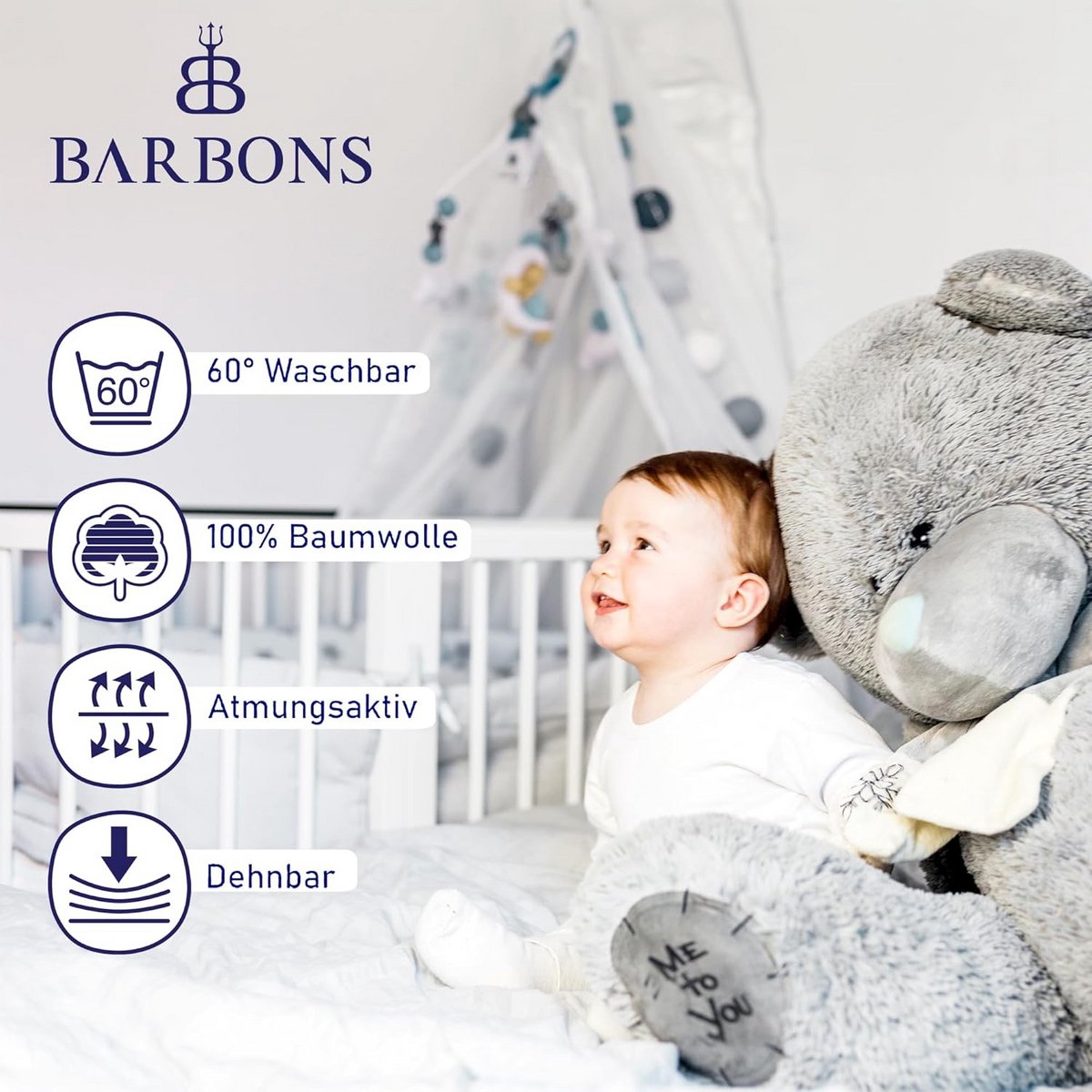Babybed Hoeslaken 100% Jersey Katoen - Oeko-Tex Standaard 100 Gecertificeerd - Lichtgrijs 60 x 120 cm en 70 x 140 cm
