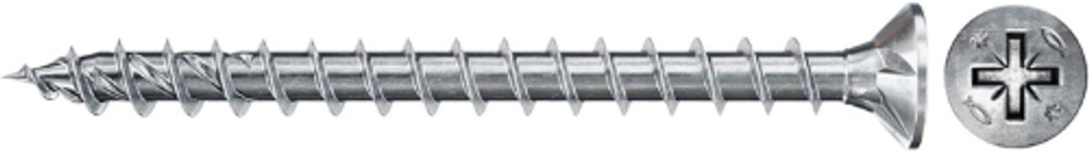 Famanu – Spaanplaatschroeven 4,0 x 40 mm met verzonken kop en kruiskop, volledige schroefdraad (100 stuks)