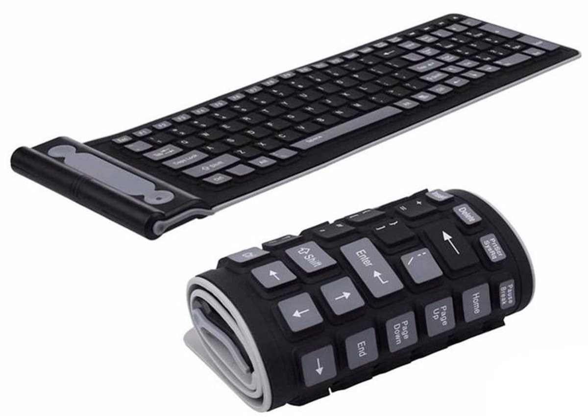Draadloos USB-toetsenbord, opvouwbaar siliconen, stil, geschikt voor desktopcomputers, laptops en kantoorgebruik, draagbaar, waterdicht, zacht toetsenbord.