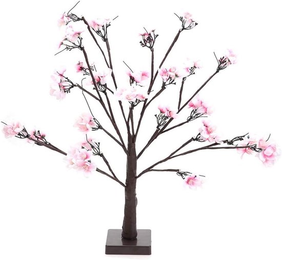 Foto: Kersenbloesem boom licht decoratieve verlichte boom tafellamp led kunstplanten verlichting voor thuis sfeervolle bonsai lamp met kersenbloesem moderne led boom decoratie 75 karakters
