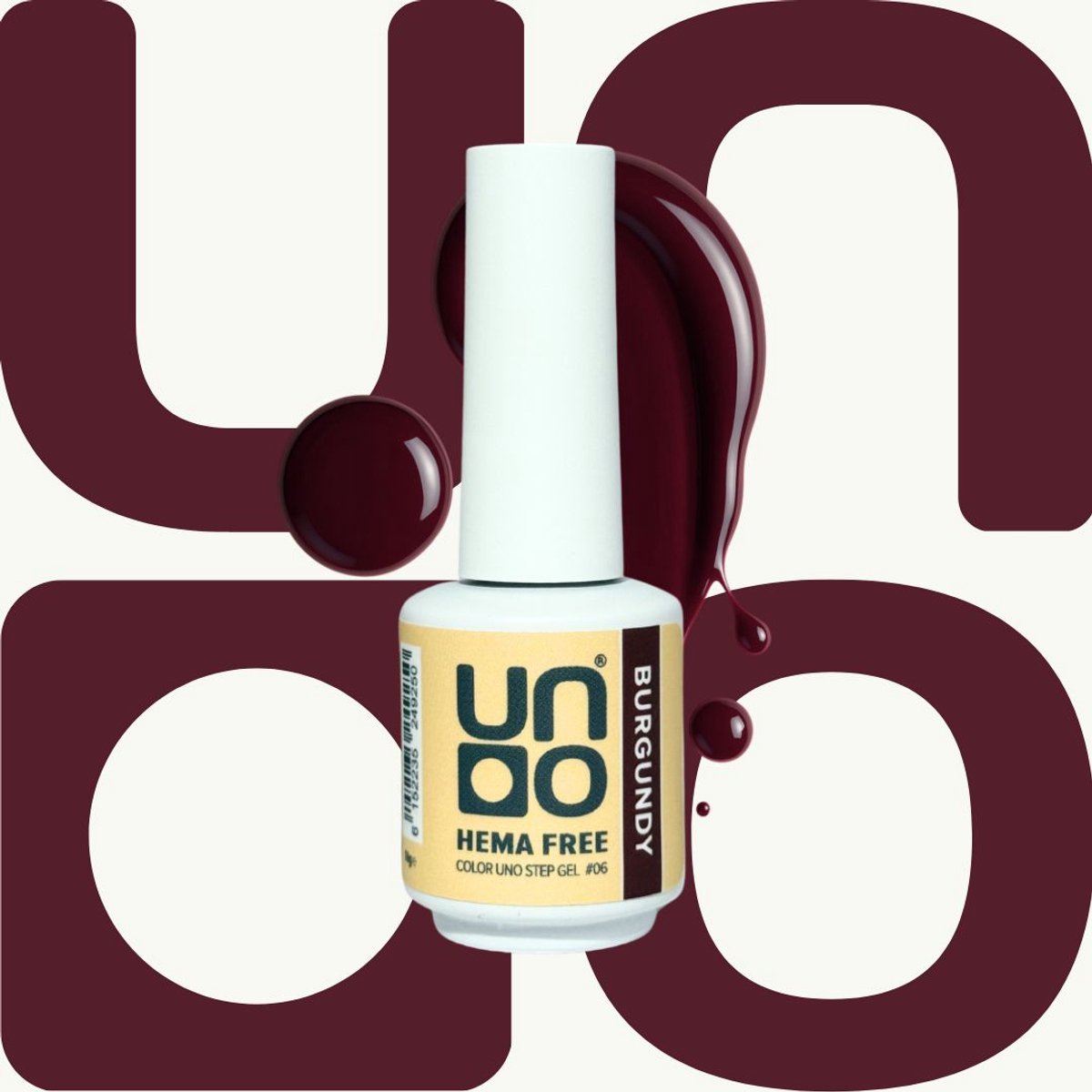 UNO One Step Gel – 3-in-1 Gellak – Base + Kleur + Top in één – HEMA-vrij – Burgundy(bordeauxrood, donker rood) – 10g