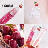 4 Stuks - Roll-On Fruitolie Lippenbalsem | Hydraterende, Transparante Gloss Lip olie | Langdurige Verzorging in de smaak Kersen