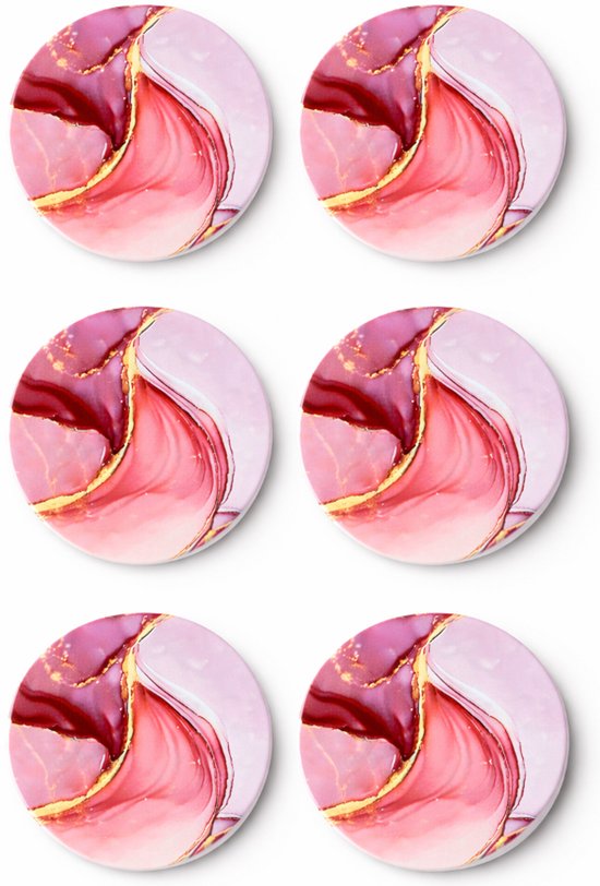 Dessous de verre – Dessous de verre en céramique design – set de 6 - Or rose