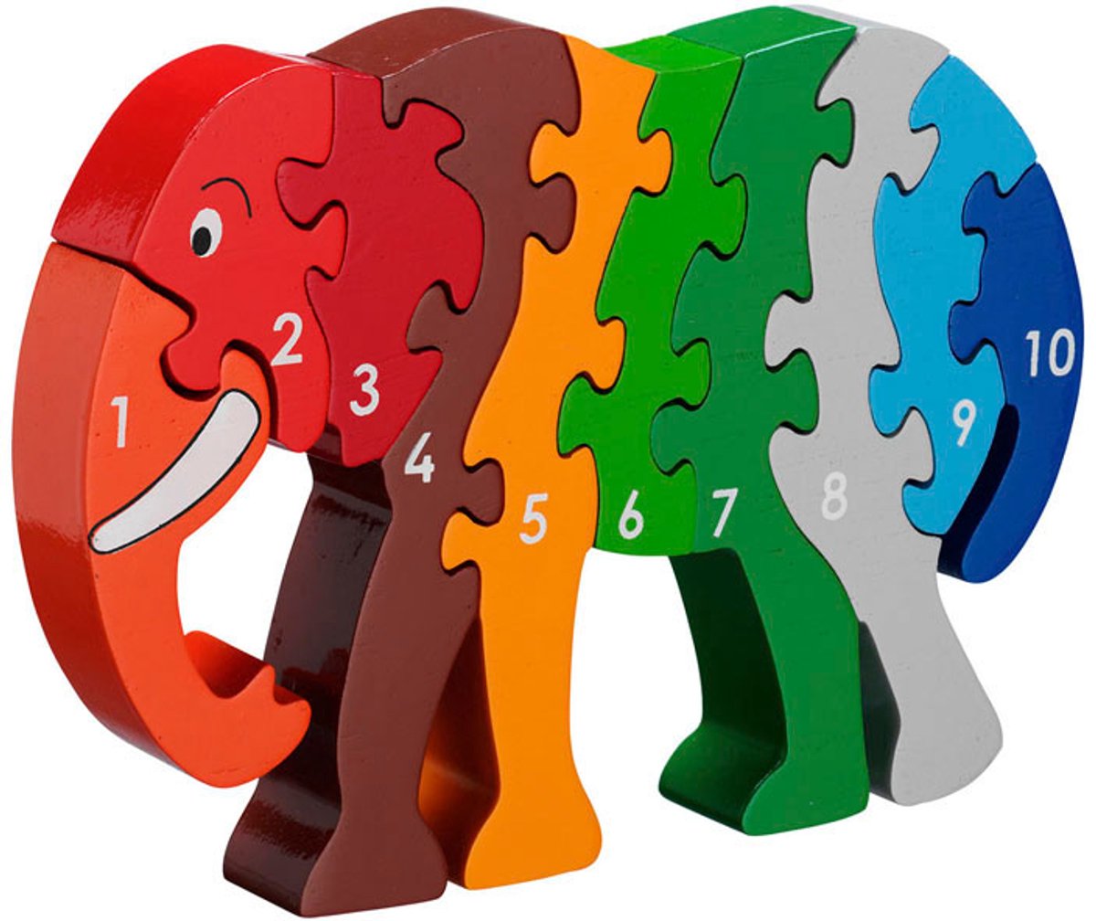 Lanka Kade houten puzzel olifant - leren tellen 1-10 educatief speelgoed