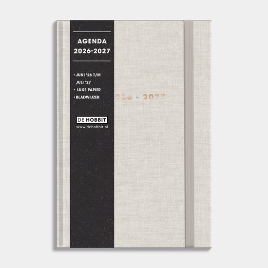Hobbit - Luxe Schoolagenda 2026-2027 - 1 week op 2 pagina's - Harde kaft - A5 (14 x 20,5 cm) - Linnen