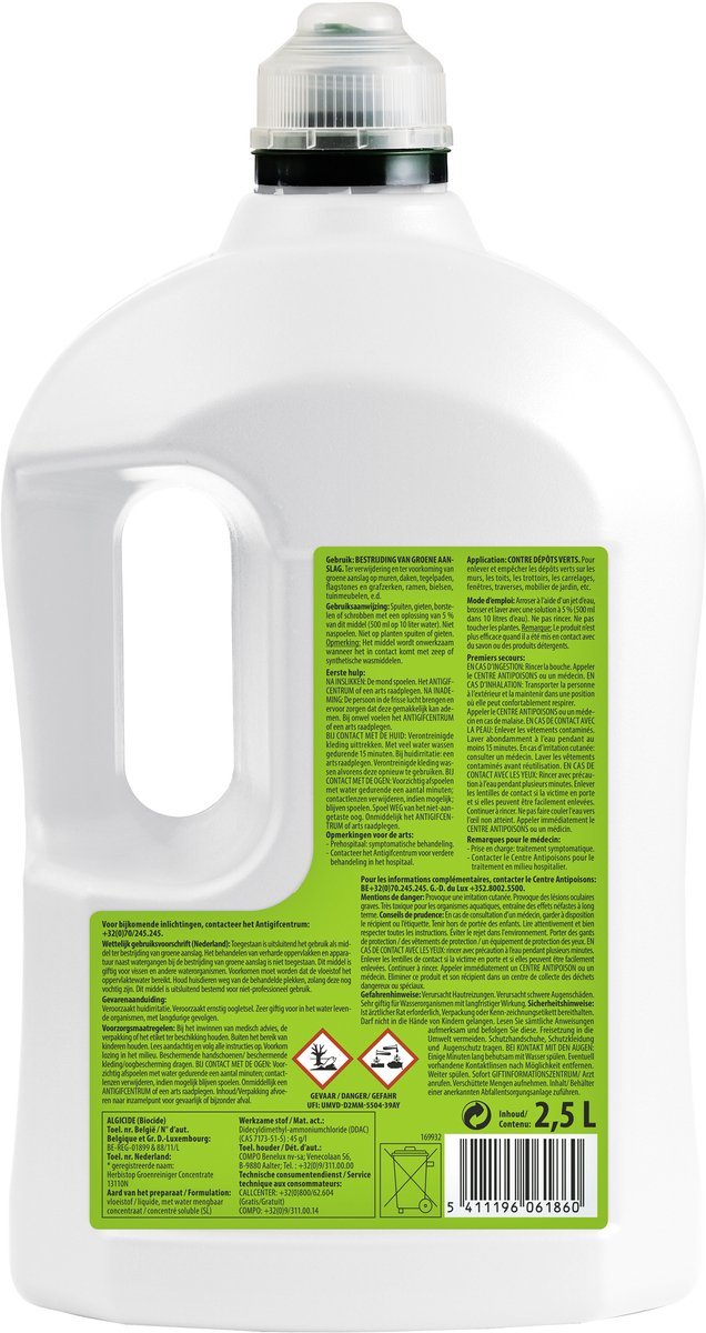 Herbistop Groenreiniger Concentrate - tegen groene aanslag - op terrassen, muren, tegels, daken, tuinmeubelen, ... - bidon 2,5L (500 m²) van Merkloos	 — afbeelding 4