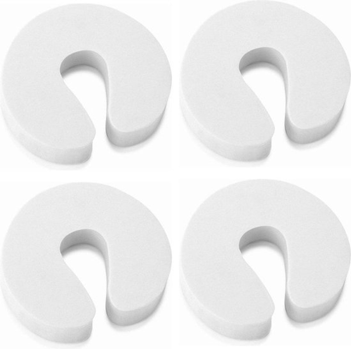 4-pack Deurstoppers - foam - extra dik en sterk - wit - deurklem - kinderbeveiliging - vingerbescherming- vingers - deur - kastdeur - deurstopper