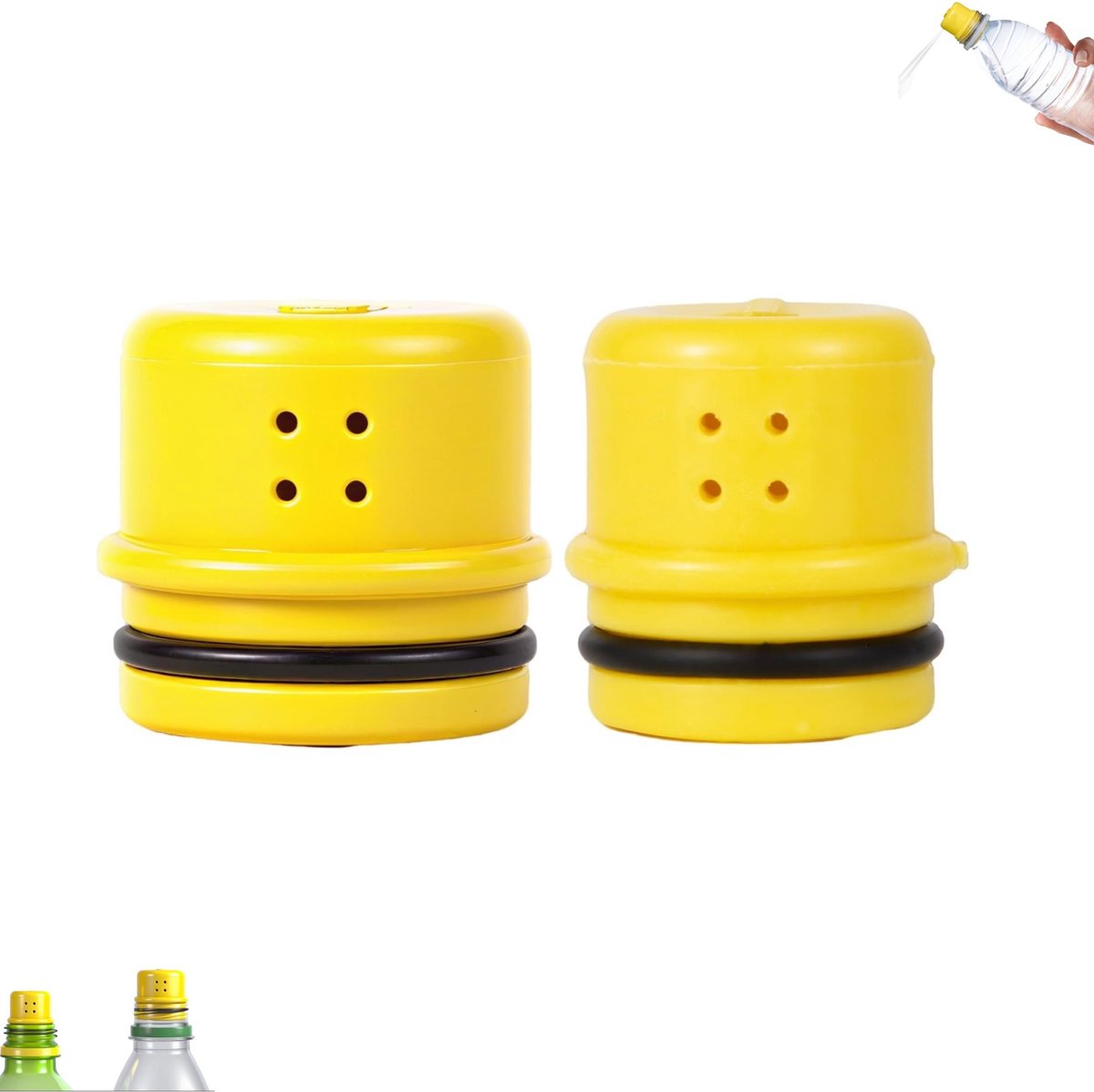 2 stuks - spoelset - Draagbaar zitbad - Spoelset voor buiten - Spoelset met 4-gaats sproeier - Herbruikbare spoelset - Universeel zitbad voor waterflessen - Handwasset - Geschikt voor reizen, kamperen en backpacken