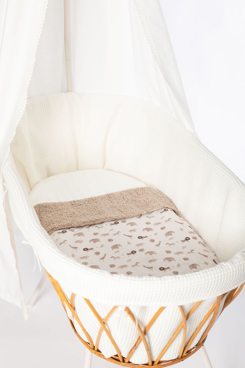wiegdeken teddy taupe dierenprint
