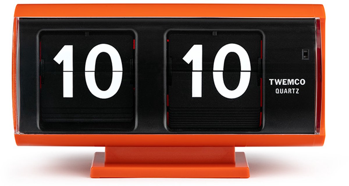 Twemco | QT-30T | Flipklok | Oranje | Retro Klok | Long life Mechanism | Flip Clock | Digitale Clock