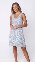 Pastunette Premium - Nachthemd - Skyway - Ecovero Viscose - Blauw/Ecru - Mouwloos - Maat 40