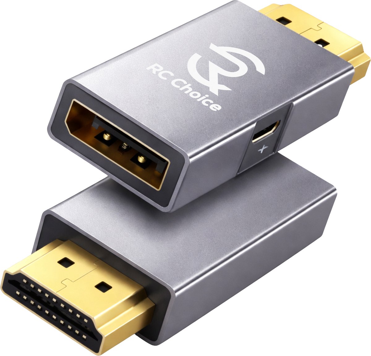 HDMI naar DisplayPort Adapter - 4K 60Hz - DP Male naar HDMI Female - Aluminium