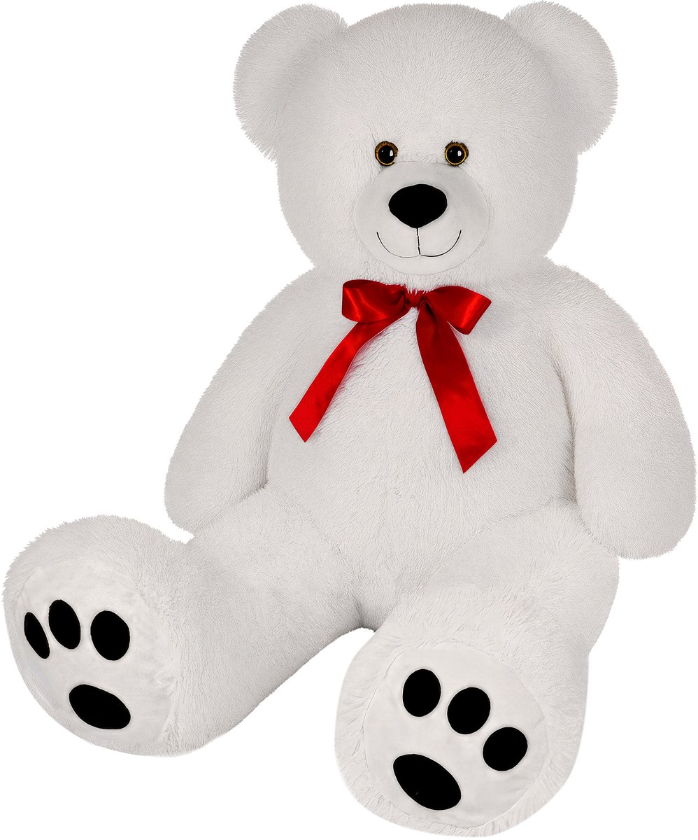 Monzana Knuffelbeer XL - 150cm Staand Pluch - Wit