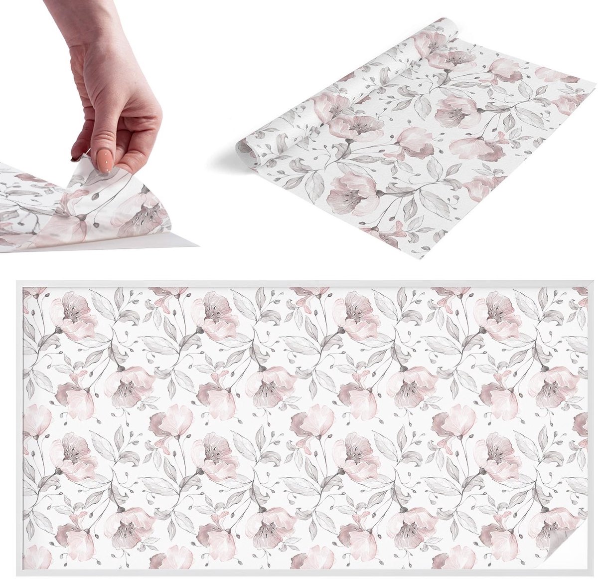 TULUP Raamfolie Anti inkijk - Rozenblaadjes Melkglas Folie - 200x100 cm - Zwart-wit Anti inkijk Raamfolie Glas in Lood - Zonwerende Raamfolie - Voor de slaapkamer, woonkamer en hal. - Privacy Folie Raam Glas in Lood Zwart-wit - Rozenblaadjes