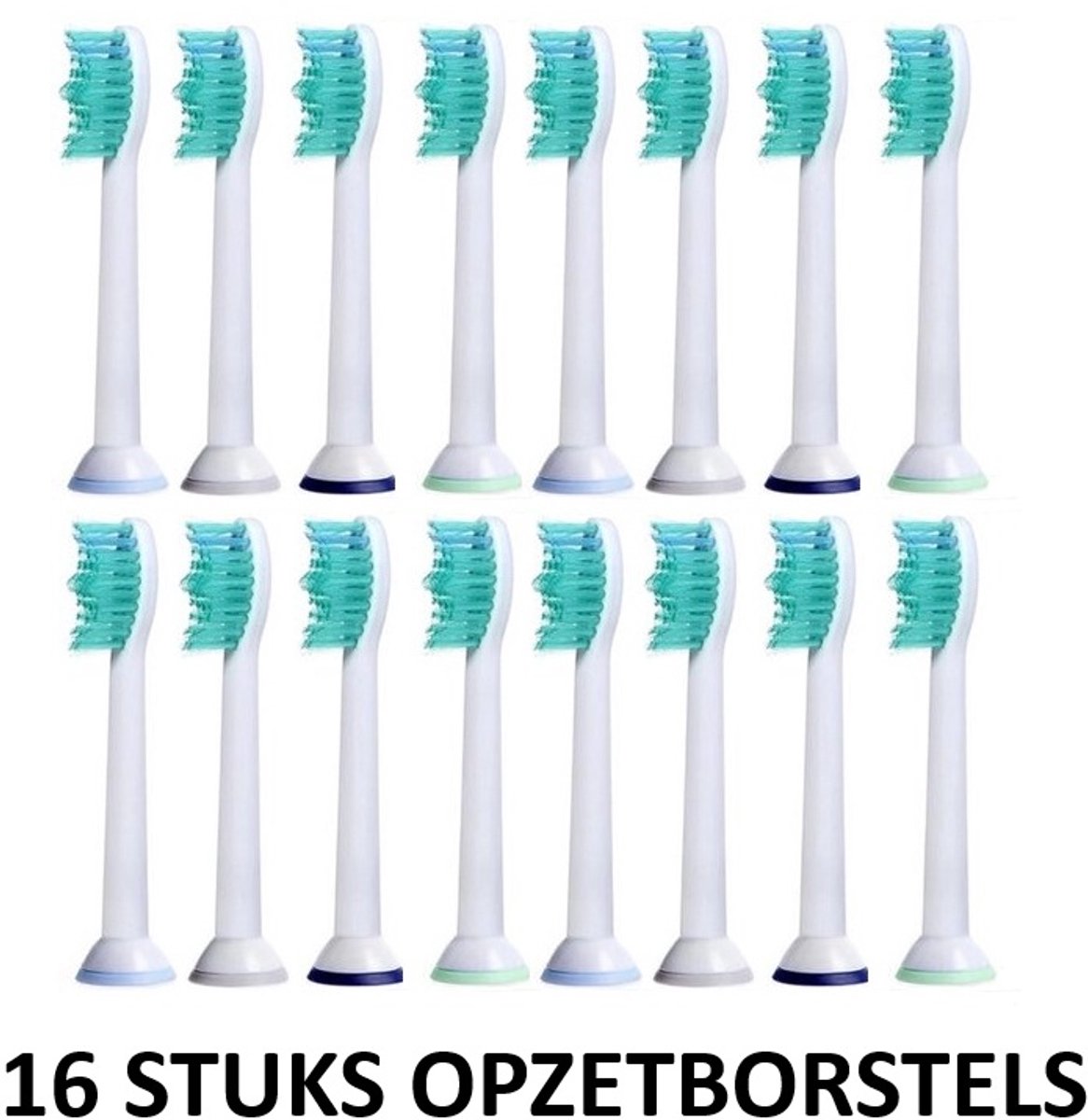 16 stuks- Universele Opzetborstels/Opzetstukjes- Vernieuwde technologie -Geschikt voor Philips Sonicare elektrische tandenborstels- Grote Borstelkop -Zachte borstels