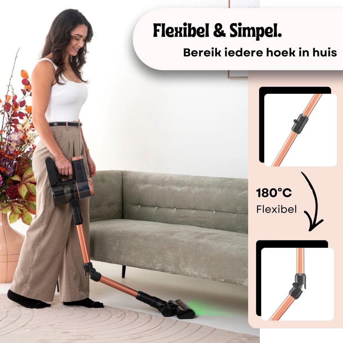 BambiClean Cubby Draadloze Stofzuiger met Lichtdetectie - afbeelding 2