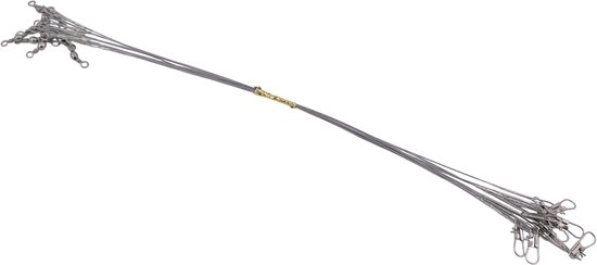 S&D - Bas de ligne de pêche en acier - 10 pièces - Argent - 14kg 25cm - La pêche - Pour la pêche des carnassiers aux appâts artificiels