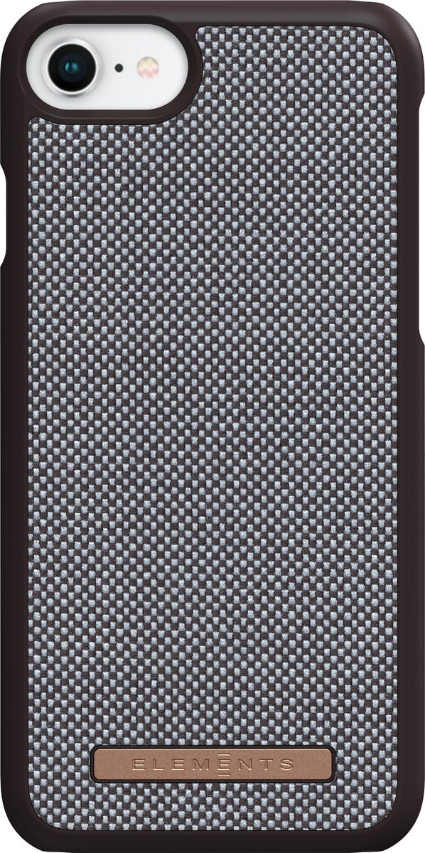 Nordic Elements Sif backcover voor Apple iPhone 6/7/8/SE 2020 -   Pied-de-poule bruingrijs / wit textiel