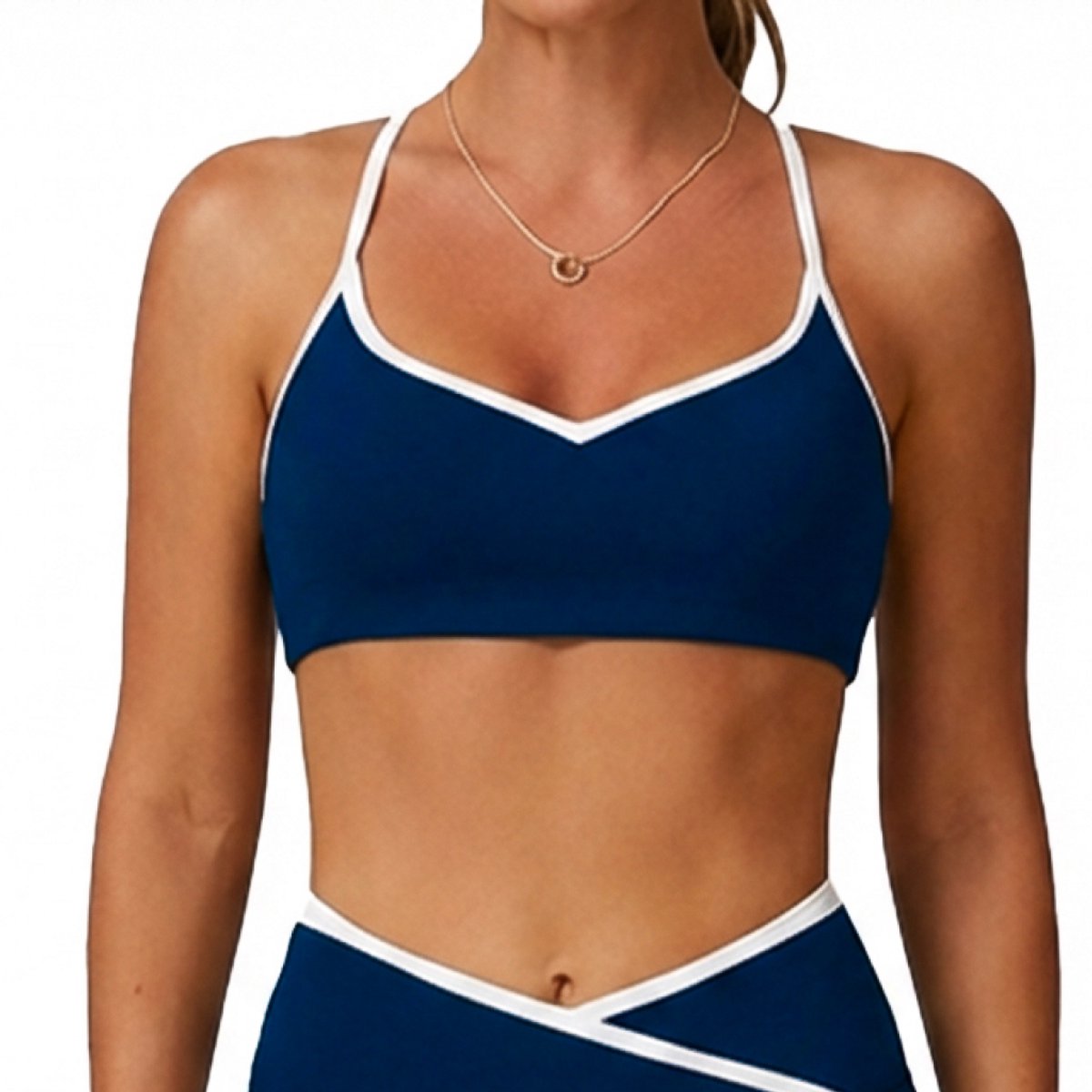 Sport bh dames – Seamless sporttop dames met verstelbare bandjes – Comfortabele shaping fit – Ademend & squat-proof – Impulse Fitwear Contour – Blauw – Maat S