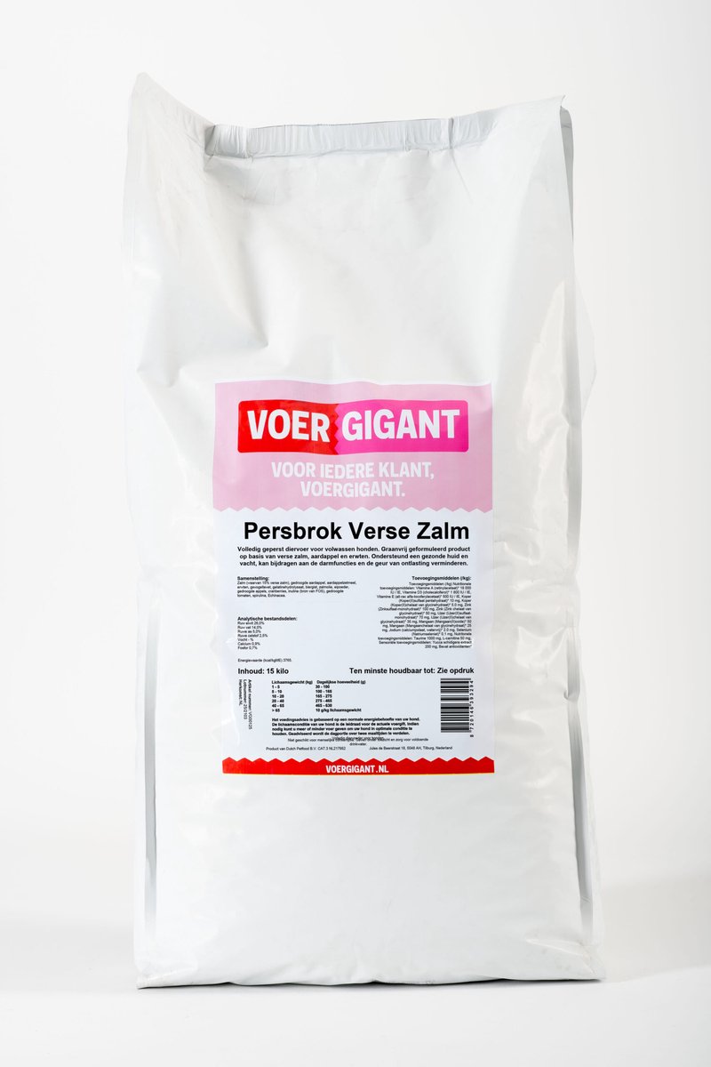 Voergigant Voergigant - Hondenvoer - Verse zalm - 15 kg