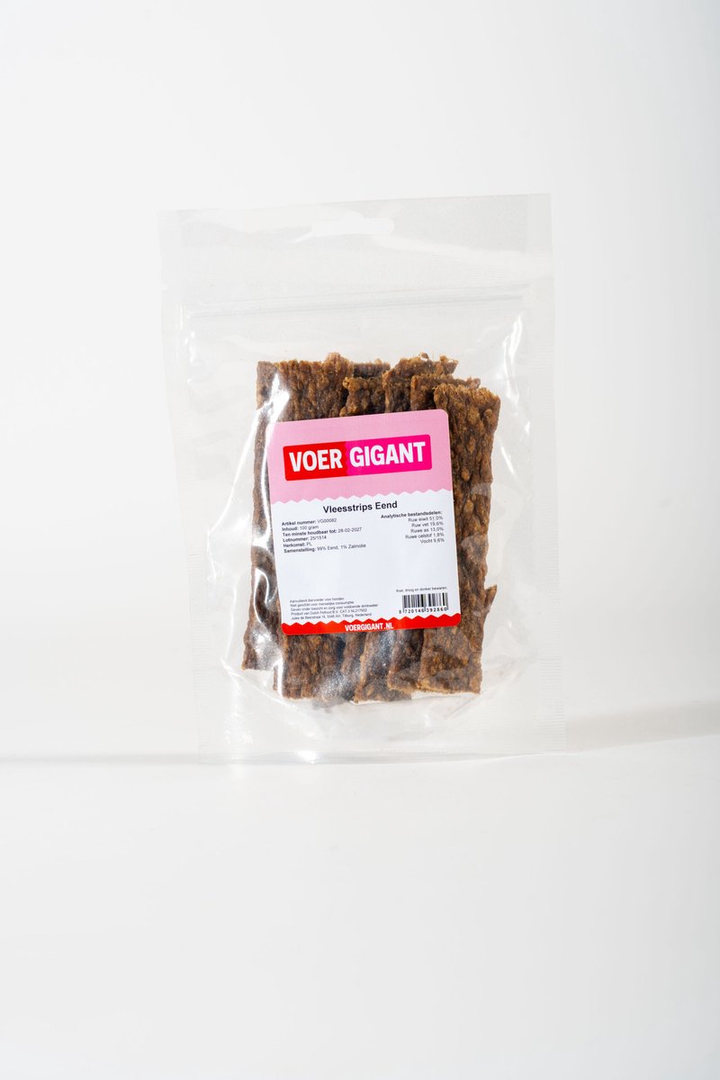 Voergigant - Vleesstrips - Eend - 100 g