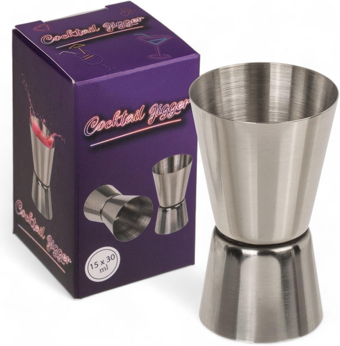 Roestvrijstalen Maatbeker Cocktail Doser 1.5cl en 3cl Set van 2