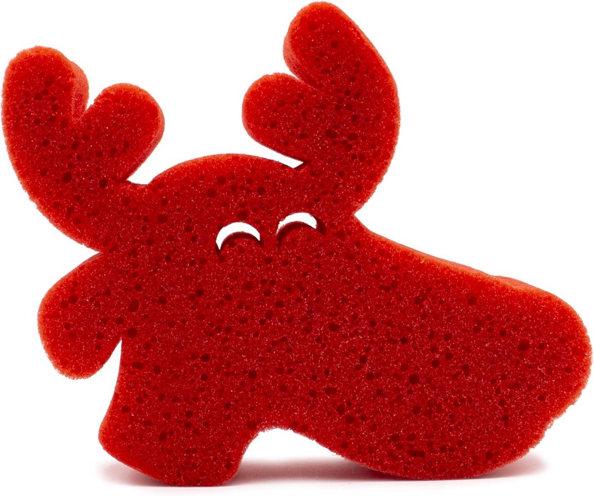Zachte Rode Kerstbad- of Douchespons met Ophangkoord