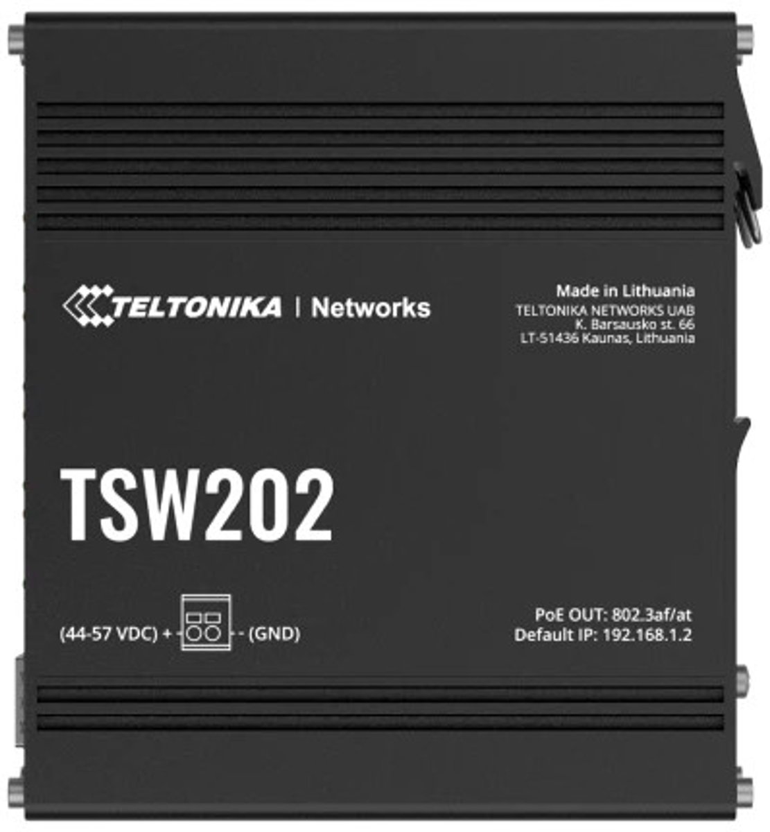 Teltonika TSW202 Managed L2 Gigabit Ethernet (10/100/1000) Power over Ethernet (PoE) Aluminium, Blauw