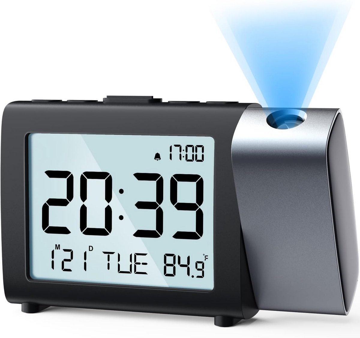 Digitale Projectiewekker met LCD Display, Sluimerfunctie, Temperatuur & Weekendalarm