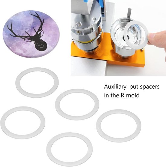 5 Stuks Badge Machine Onderdelen / Rondjes Snijder Gasket Set voor DIY Badges (Diverse Maten) — afbeelding 3