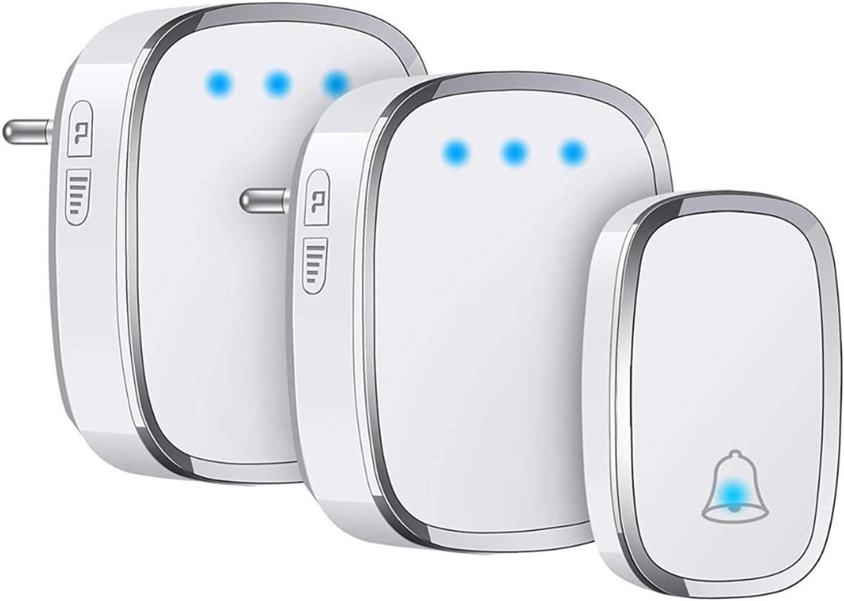 VIN® Draadloze Deurbel met 2 Ontvangers - Deurbelset - Beldrukker – Deurbellen - 36 melodieën – Waterdicht – 300 m bereik – 1 Zender