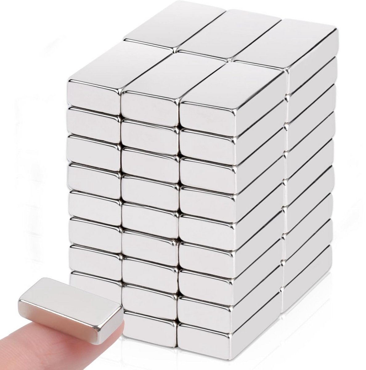 60x Extra Sterke Neodymium Blokmagneten (20x10x5 mm) - Krachtige Magneten voor Prikbord, Koelkast en Knutselen