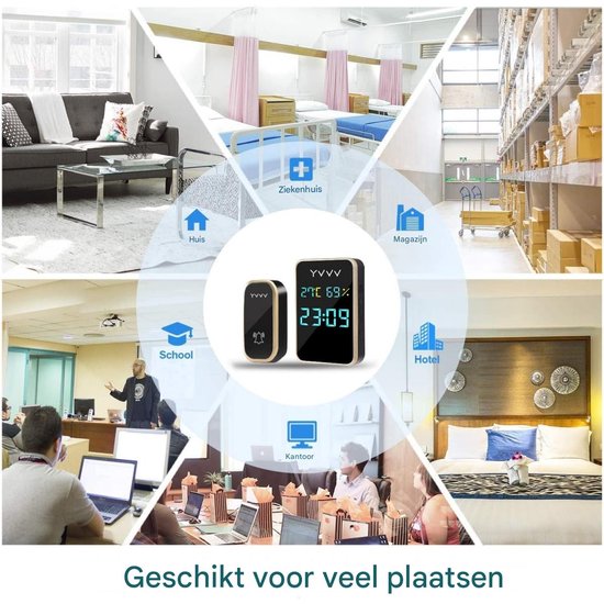 GELLDG Draadloze deurbel - Deurbelelektronica - 1 zender en 1 ontvanger - Geen batterijen nodig — afbeelding 4