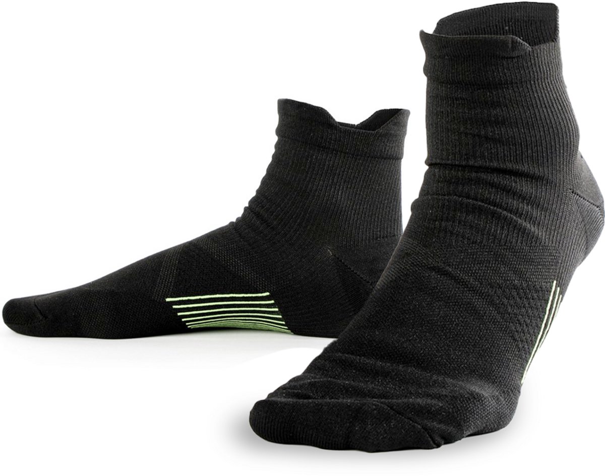 Ecorare - Hardloopsokken Heren & Dames - Zwart - Maat L/XL - Ademend materiaal - Lage hardloop sokken