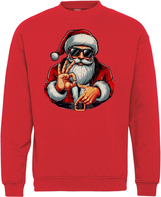 Kersttrui Kerstman Six Seven 67 | Foute Kersttrui heren dames | Christmas Sweater | Rood | maat XL