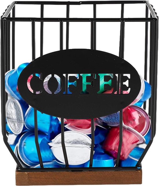Porta capsule da caffè in metallo per 50 capsule Nespresso Vertuo e 50 capsule Dolce Gusto, HFHOME Organizzatore con cassetto per capsule Nespresso Vertuoline, supporto per macchina da caffè