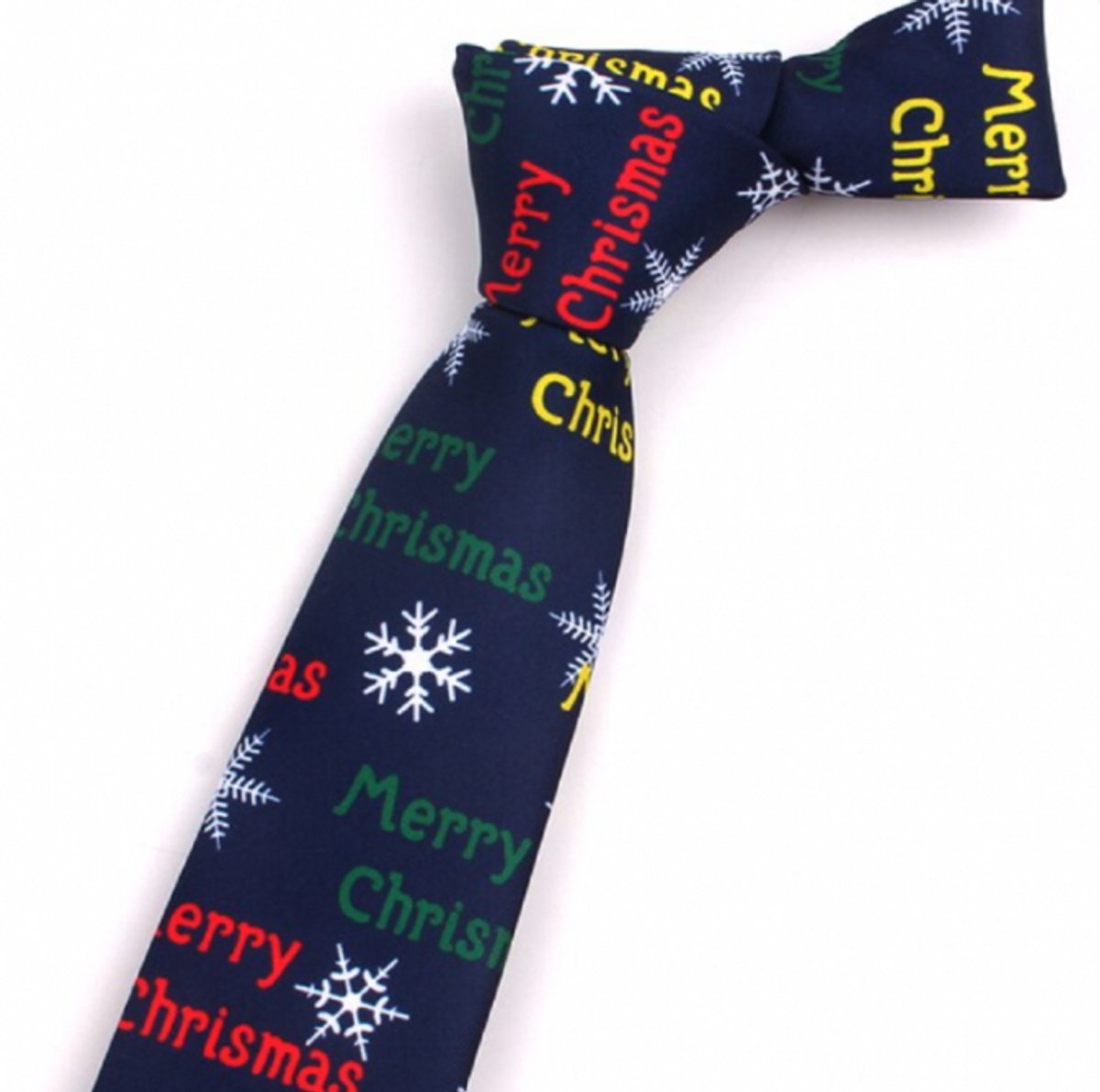 Stropdas- Kerst- Blauw- Polyester- Charme Bijoux